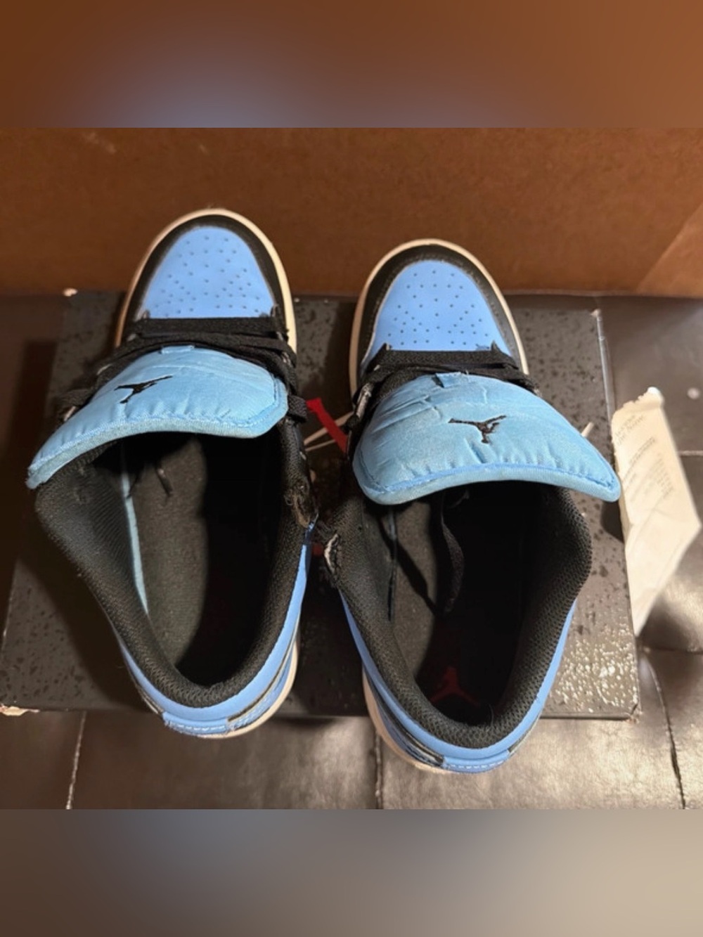 Air Jordan 1 Low GS- Top Sneakers in University Blue and Black 7 Y - Picture 10 of 11